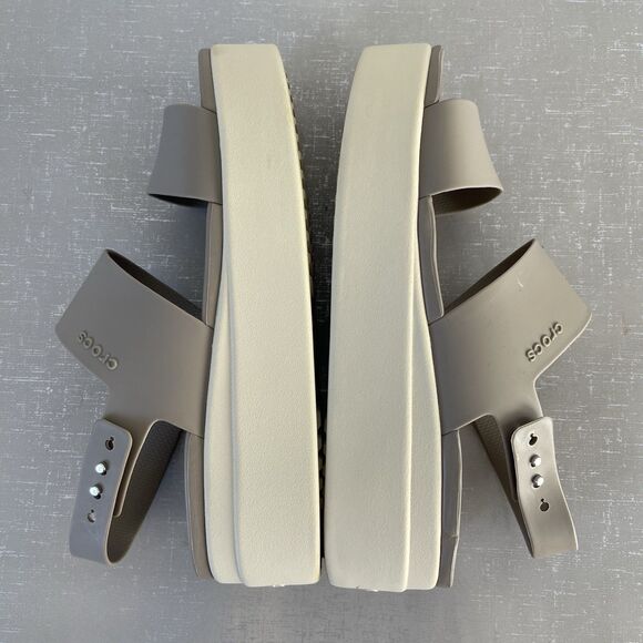CROCS Brooklyn Platform Sandal Chunky Y2K Beige Tan Women's Size 8 - Picture 10 of 13